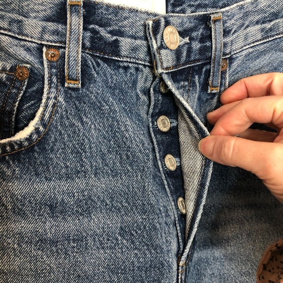 Agolde Ripley Straight Leg Jeans in Forfeit Blue Denim Jean Size 24 Revolve - Picture 6 of 16